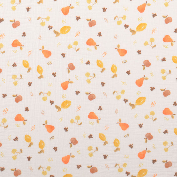 Mousseline stof Fruit & vruchten Multicolor