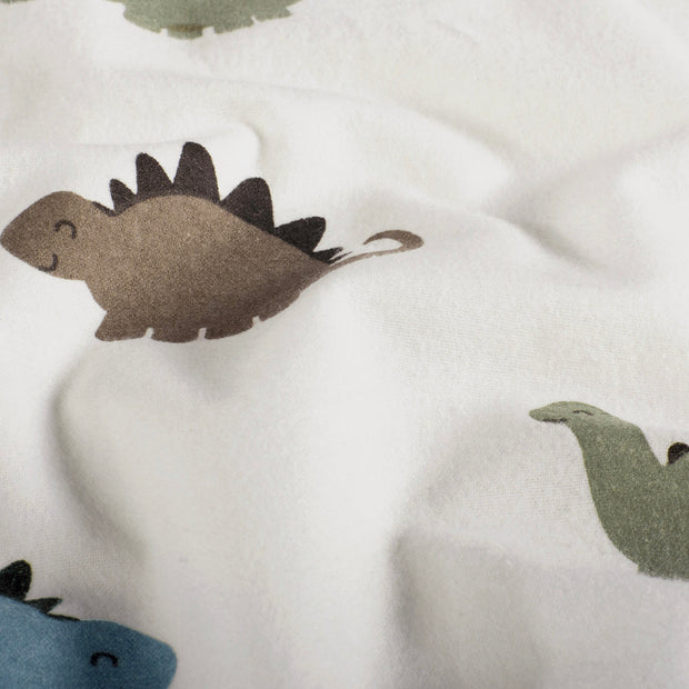 Flannel fabric Dinosaurs Off White