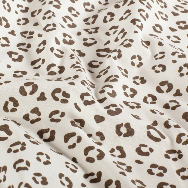 Popeline de Coton tissu Panther Blanc cassé