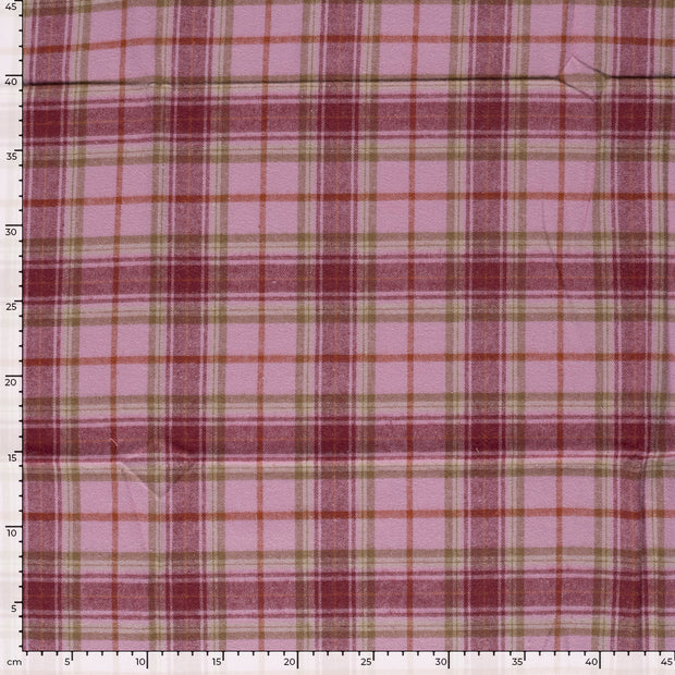 Flannel fabric Checks Old Pink