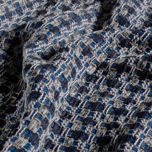 Bouclé fabric Checks Navy