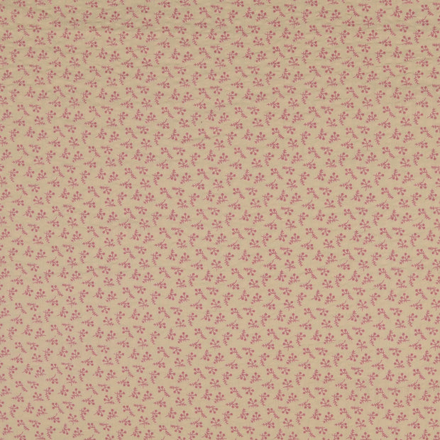 Seersucker tissu fleurs Rose