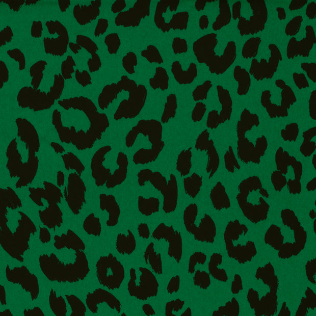 Twill Stretch fabrik Leoparden Grün