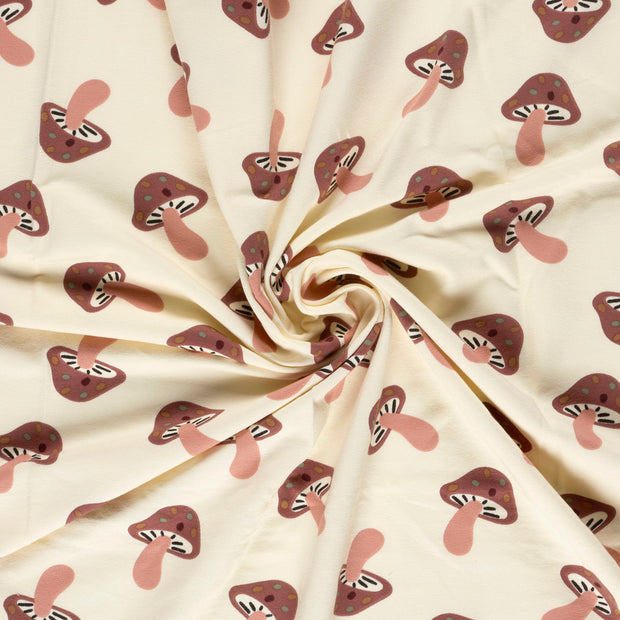 French Terry fabric Off White brushed and digital printed 