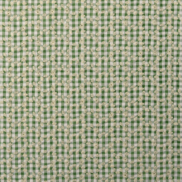 Encaje tela Cuadros Verde oliva