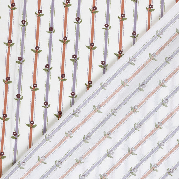 Cotton Poplin fabric Stripes printed 
