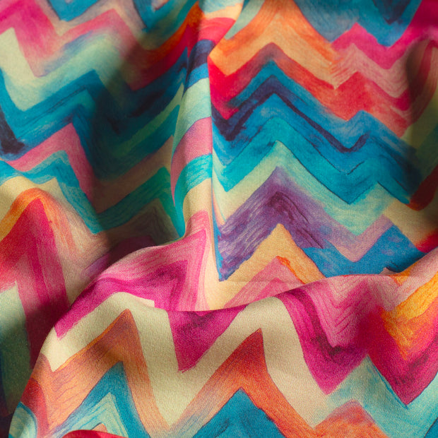 Viscose Satin fabrik Abstrakt Mint