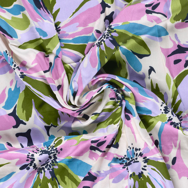 Viscose Satin fabric digital printed 