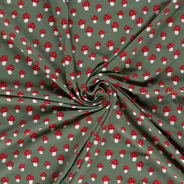 Jersey tissu Vert kaki imprimé numérique 