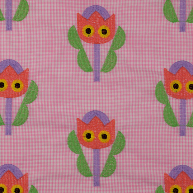 Algodón Popelina tela Flores Rosa