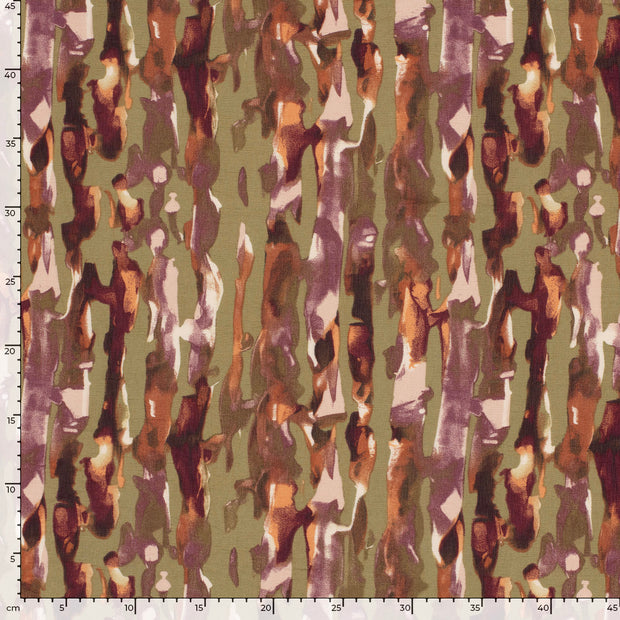 Viscose Nylon Ottoman fabrik Blumen Olivgrün