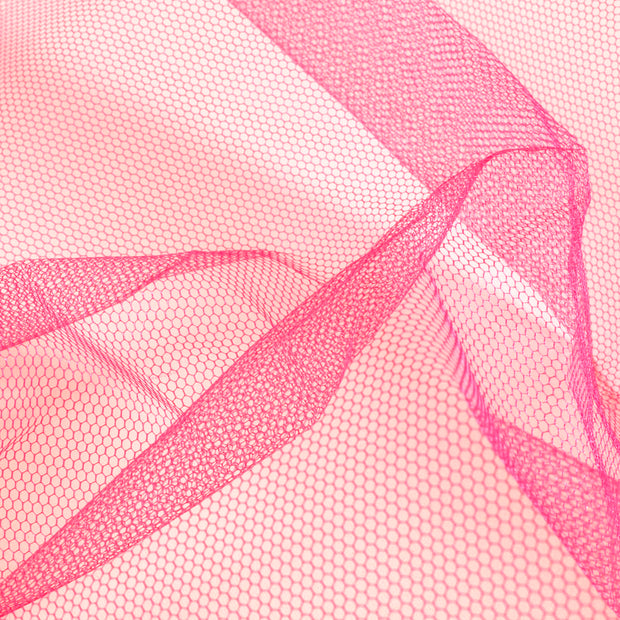 Tulle tissu Unicolore Fuschia Fluo