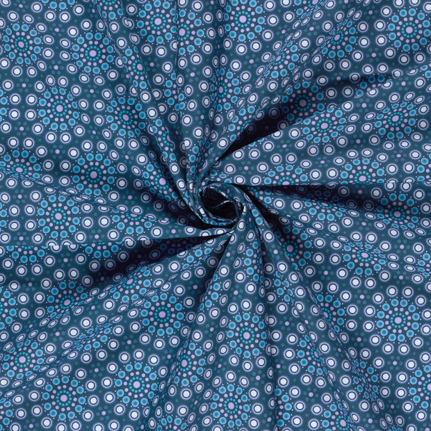 Algodón Popelina tela Azul acero estampación digital 