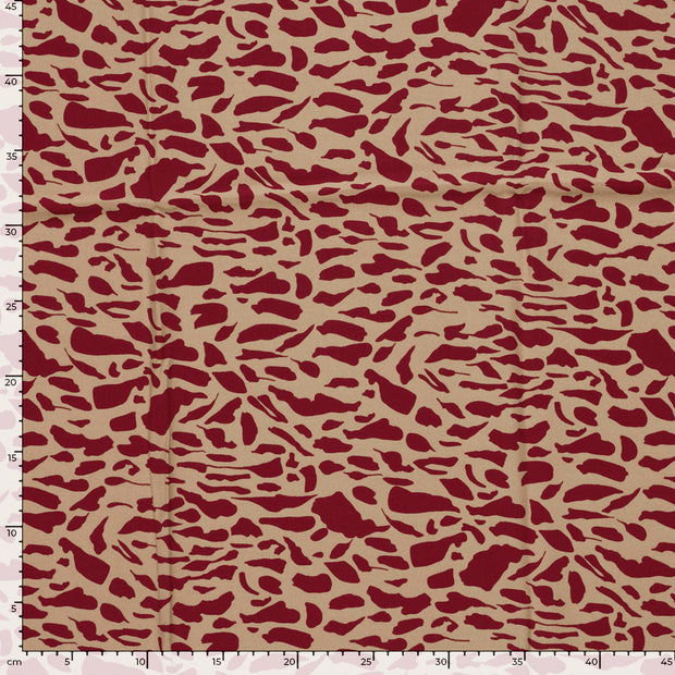 Viscosa Twill tela Abstracto Burdeos