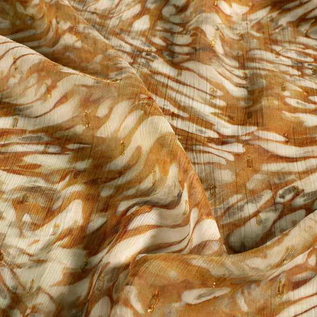 Chiffon fabric Glitter Orange