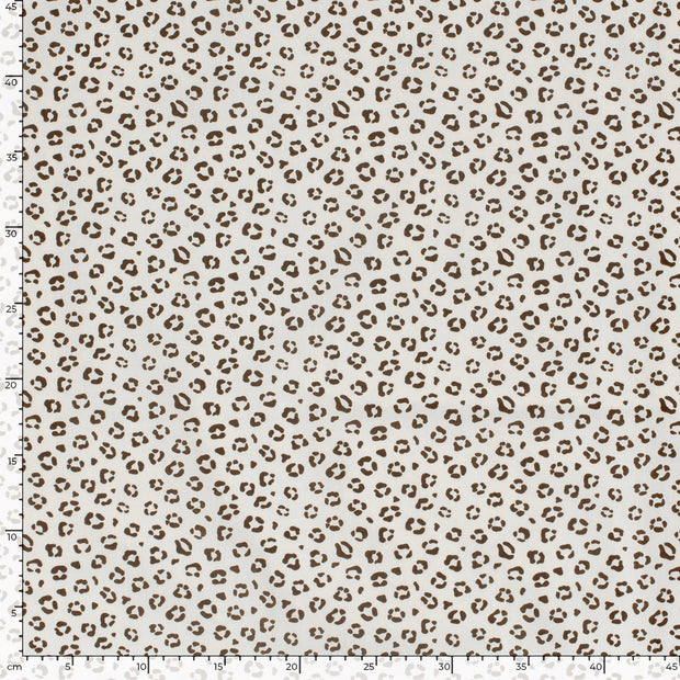 Popeline de Coton tissu Panther Blanc cassé