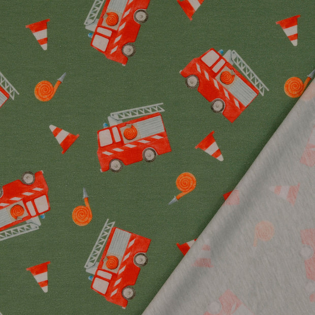 Jersey fabric Green digital printed 