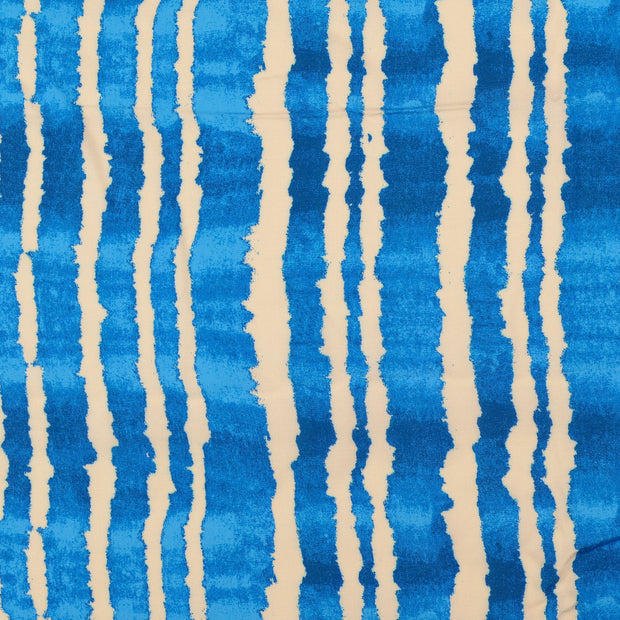 Viscose Poplin stof Strepen Lichtblauw