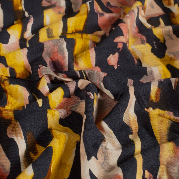 Viscose Vortex Jerséis tela Abstracto Azul marino