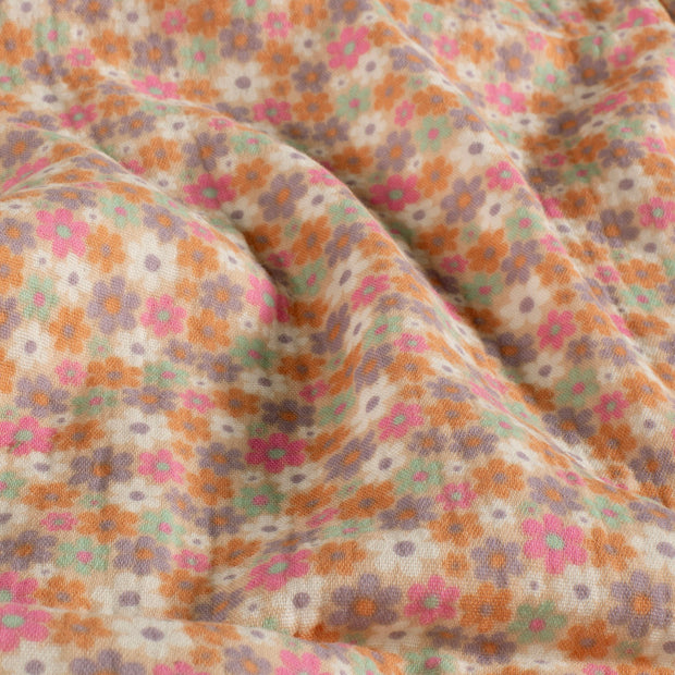 Muselina tela Flores Rosa