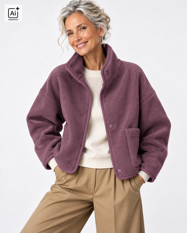 Fleece fabrik Melange Lila