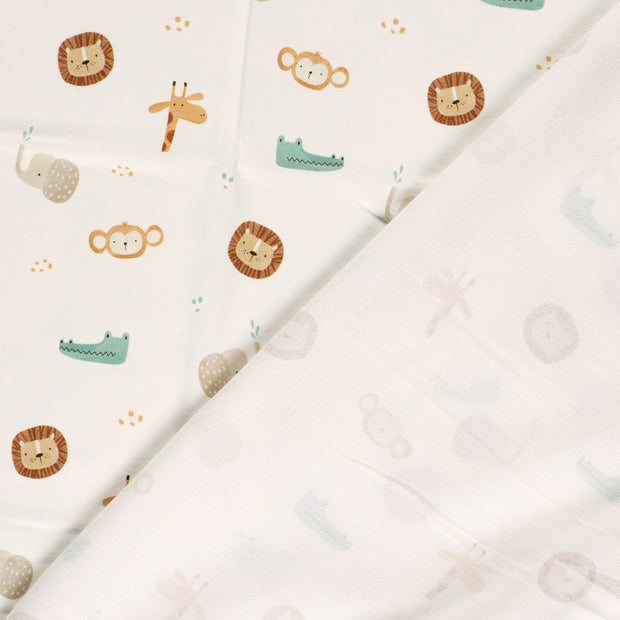 French Terry GOTS organic fabric Animals digital printed 