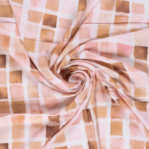 Viscose Poplin fabric Coral printed 