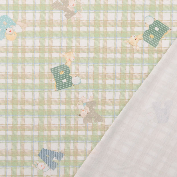 Jersey tissu Vert imprimé numérique 