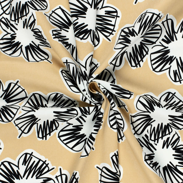 Cotton Satin fabric Camel printed 