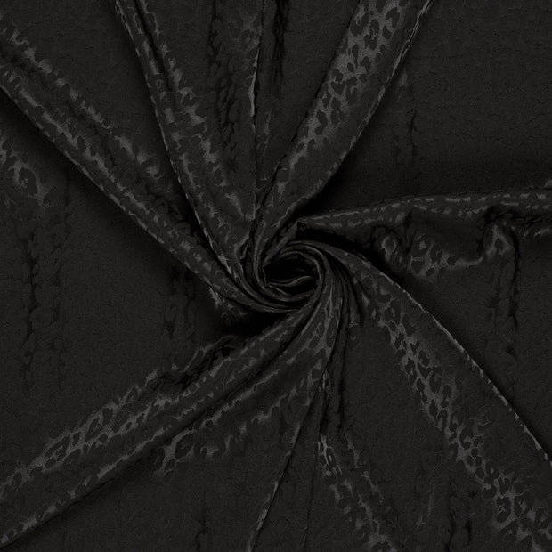 Satin Jacquard fabric Black 