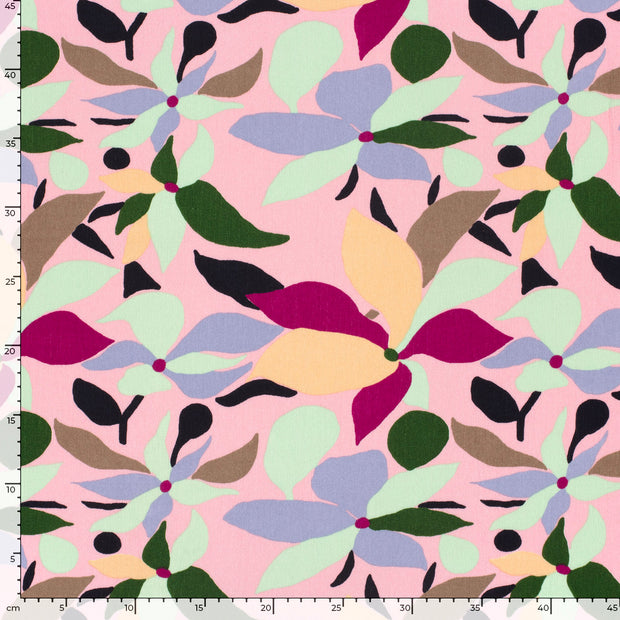 Borken Crepe stof Abstract Mint