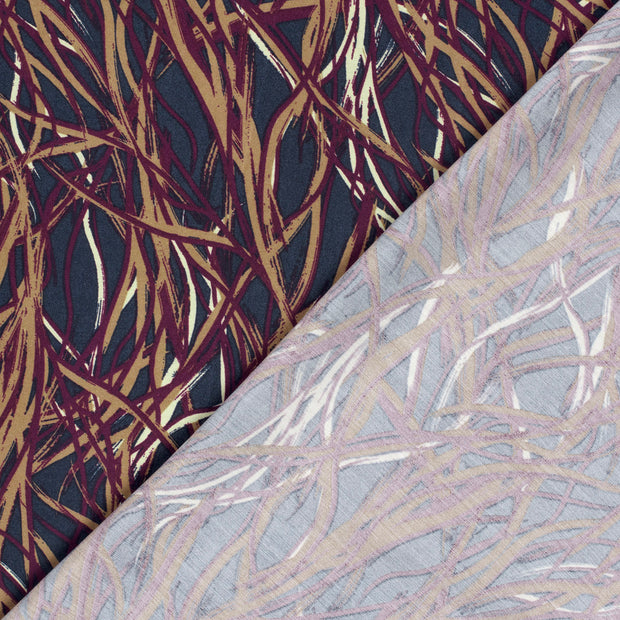 Woven Cotton Linen fabric Abstract printed 