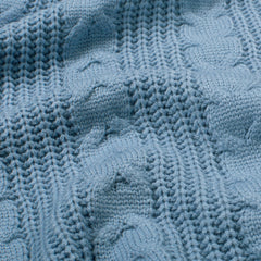 Heavy Knit yarn dyed Unicolour Light Blue