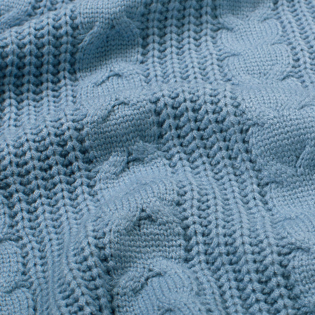 Heavy Knit fabrik Uni Hellblau
