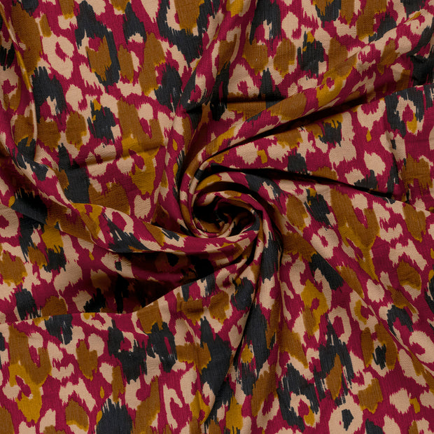 Viscose Nylon Ottoman stof Bordeaux bedrukt 
