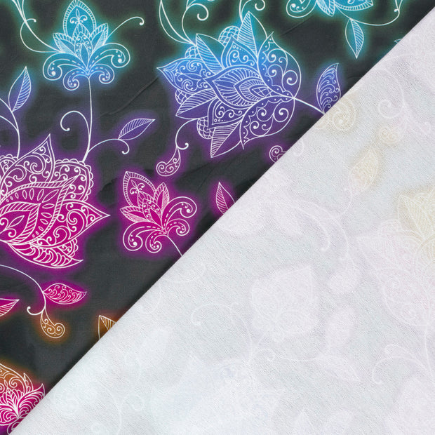 French Terry fabric Flowers digital printed 