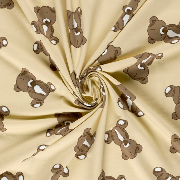 French Terry stof Beige bedrukt 