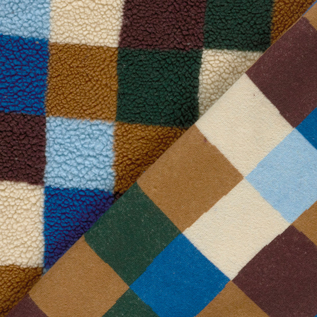 Sherpa Fleece fabrik Karo's bedruckt 