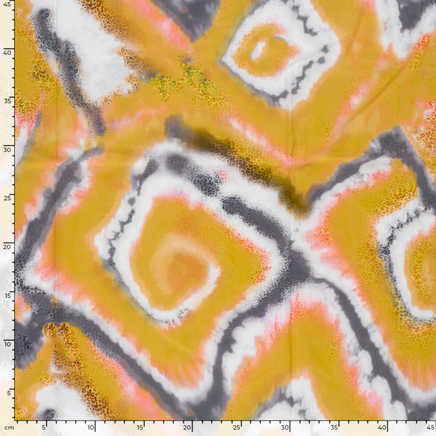 Voile fabrik Batik Ocker