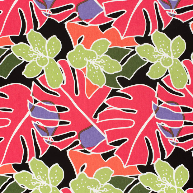 Viscose Lin Chaine et Trame tissu Noir mat 