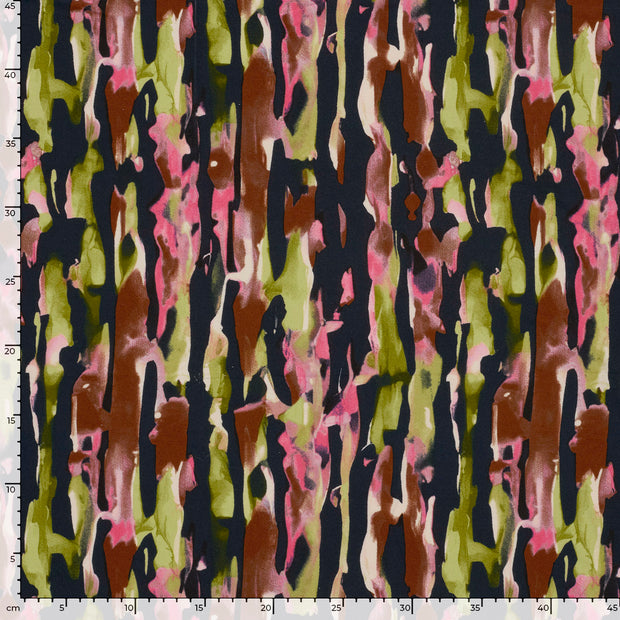 Viscose Vortex Jersey tissu Abstrait Fuchsia