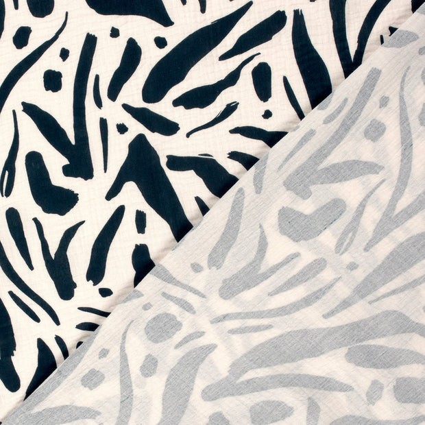Double gaze tissu Abstrait teint et imprimé 