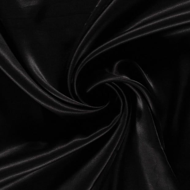 Viscose Satin fabrik Uni Schwarz