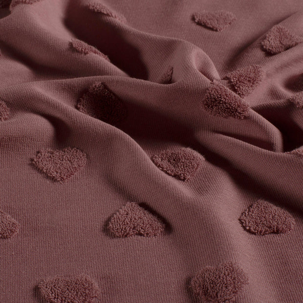 Knitted fabric Hearts Lavender