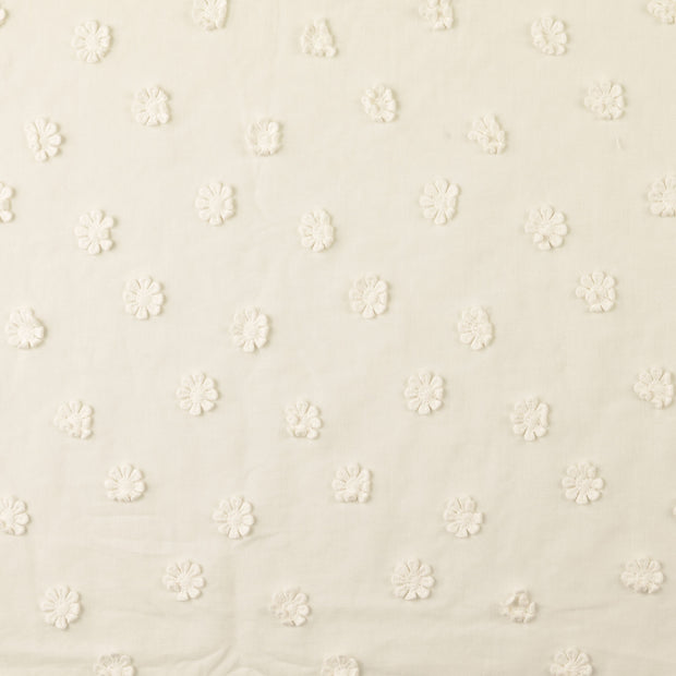 Cotton Poplin fabric Flowers White