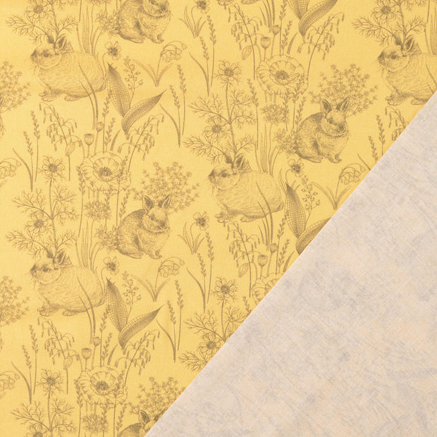 Cretonne fabric Yellow digital printed 