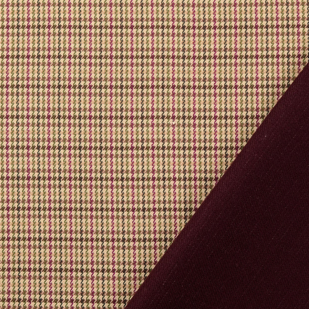 Popeline de Viscose tissu Fuchsia doublé et l'arrière 