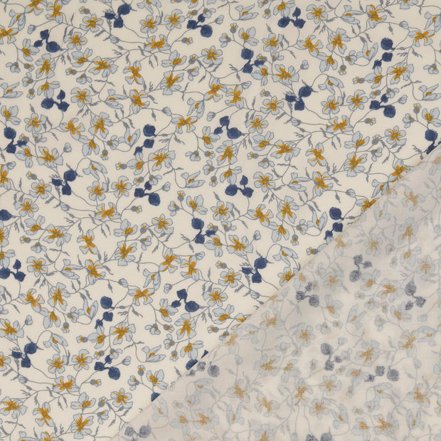 Viscose Poplin stof Bloemen bedrukt 