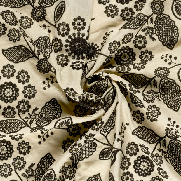  tissu Beige brodé 