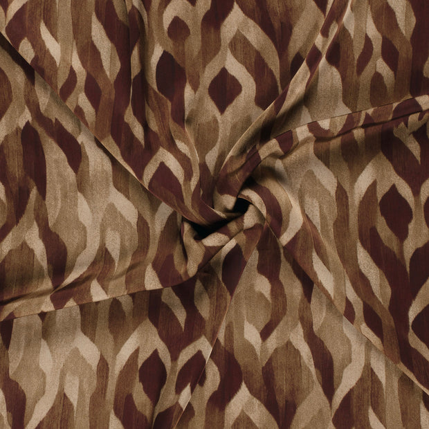 Satin Duchesse fabrik Beige bedruckt 